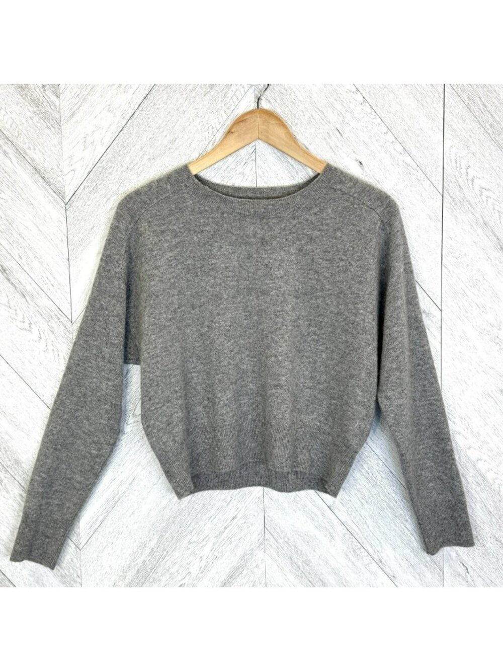 Aspen 100% 2-Ply Cashmere Sweater Womens Size Small Gray Pullover Long Sleeve